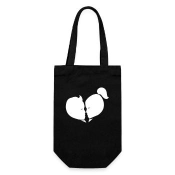 Heart Love Connection Romantic - Gift Bag for Bottles - black - Front