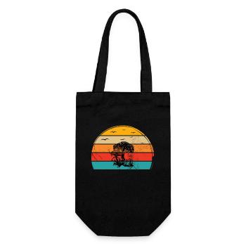 Mushroom Fungal Lover Retro Fungi Forest Gift idea - Geschenkbeutel für Flaschen - Schwarz - Vorne