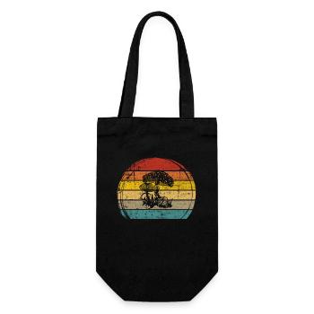Mushroom Fungal Lover Retro Fungi Forest Gift idea - Geschenkbeutel für Flaschen - Schwarz - Vorne