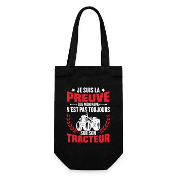 Je Suis La Preuve Que Mon Papa Tracteur Cadeau - Sac à bouteille - noir - Devant