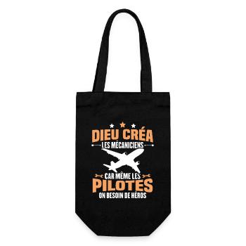 Cadeau humour mécanicien d'avion - Sac à bouteille - noir - Devant
