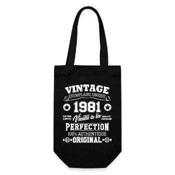 Cadeau D'anniversaire Vintage Fabriqué En 1981 - Sac à bouteille - noir - Devant