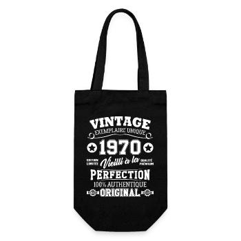 Cadeau D'anniversaire Vintage Fabriqué En 1970 - Sac à bouteille - noir - Devant