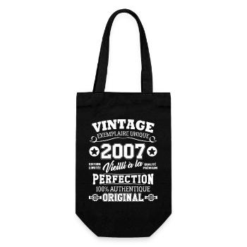 Cadeau D'anniversaire Vintage Fabriqué En 2007 - Sac à bouteille - noir - Devant
