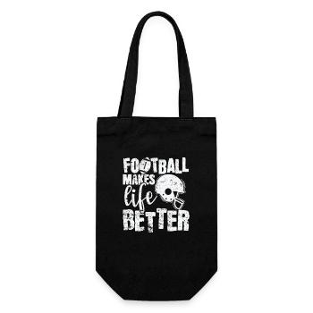 Football Makes Life Better America Sport - Gift Bag for Bottles - black - Front