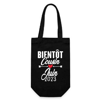 Bientôt Cousin Juin 2023, Annonce Grossesse - Sac à bouteille - noir - Devant
