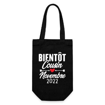 Bientôt Cousin Novembre 2022, Annonce Grossesse - Sac à bouteille - noir - Devant