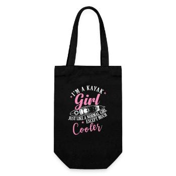 I'm a Kayak Girl and much Cooler Paddle Boat - Gift Bag for Bottles - black - Front