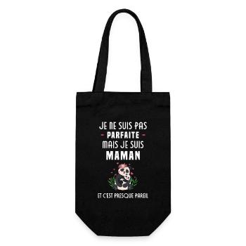 Je suis une maman et c'est presque pareil Cadeau - Sac à bouteille - noir - Devant