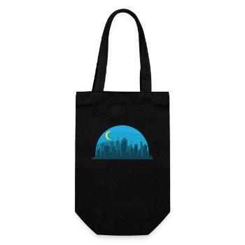 Skyline la nuit Construction de la silhouette de la ville - Sac à bouteille - noir - Devant