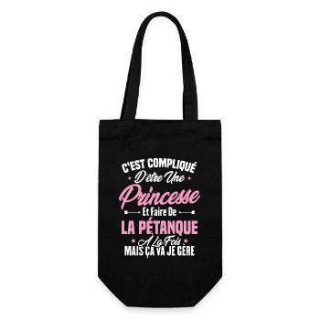 Princesse et pétanque - Sac à bouteille - noir - Devant