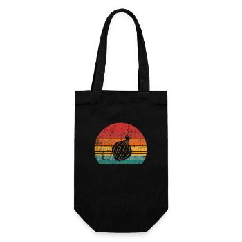 Onion Lover Retro Vegetables Vegan Gift idea - Geschenkbeutel für Flaschen - Schwarz - Vorne