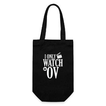 I only watch in OV Kino Filme Sprache - Geschenkbeutel für Flaschen - Schwarz - Vorne