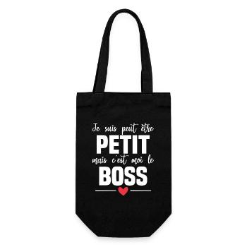 Je suis peut etre petit mais c'est moi le boss - Sac à bouteille - noir - Devant