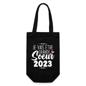 Je Vais Être Grande Sœur 2023, Annonce Grossesse - Sac à bouteille - noir - Devant
