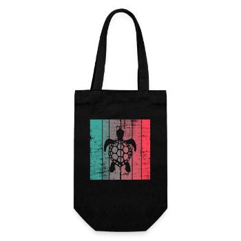 Turtle Retro Animal Sea Reptile Gift idea - Geschenkbeutel für Flaschen - Schwarz - Vorne
