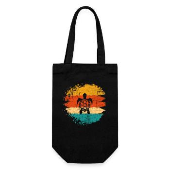 Turtle Retro Animal Sea Reptile Gift idea - Geschenkbeutel für Flaschen - Schwarz - Vorne