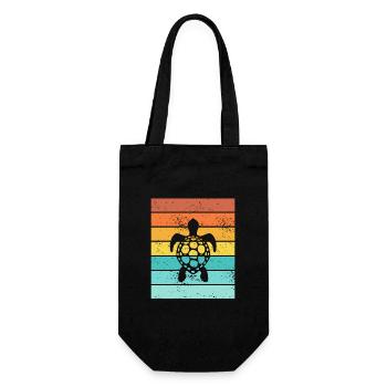 Turtle Retro Animal Sea Reptile Gift idea - Geschenkbeutel für Flaschen - Schwarz - Vorne