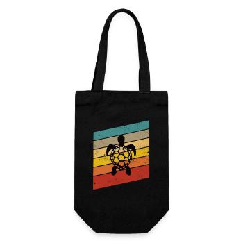 Turtle Retro Animal Sea Reptile Gift idea - Geschenkbeutel für Flaschen - Schwarz - Vorne