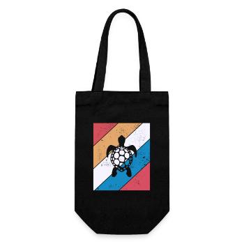 Turtle Retro Animal Sea Reptile Gift idea - Geschenkbeutel für Flaschen - Schwarz - Vorne