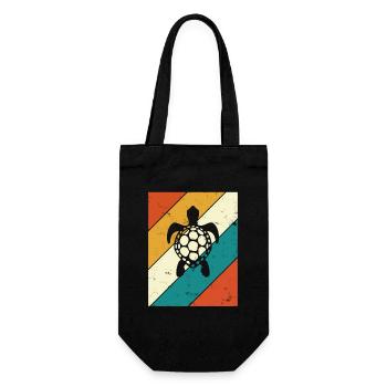 Turtle Retro Animal Sea Reptile Gift idea - Geschenkbeutel für Flaschen - Schwarz - Vorne