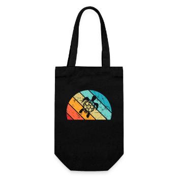 Turtle Retro Animal Sea Reptile Gift idea - Geschenkbeutel für Flaschen - Schwarz - Vorne