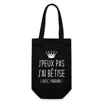 J'peux pas j'ai bêtise avec parrain - Sac à bouteille - noir - Devant