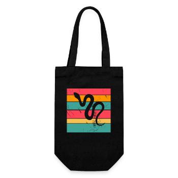 Snake Retro Reptile Python Gift idea - Geschenkbeutel für Flaschen - Schwarz - Vorne