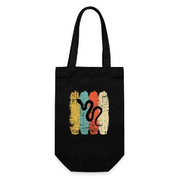 Snake Retro Reptile Python Gift idea - Gift Bag for Bottles - black - Front