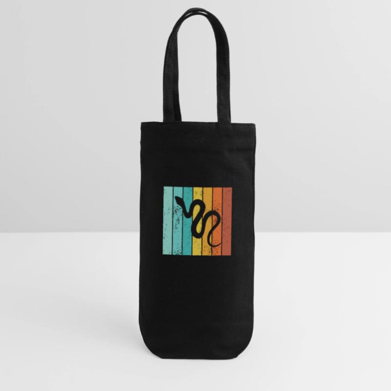 Snake Retro Reptile Python Idée cadeau Sac à bouteille