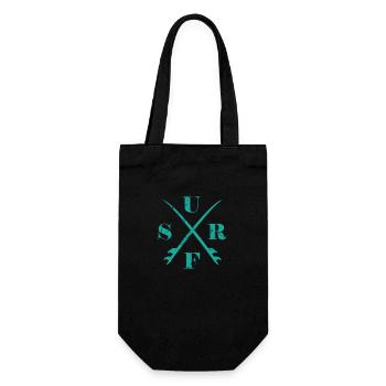 Surf Surfing Water Sports Surfboard - Gift Bag for Bottles - black - Front
