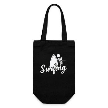 Surfing Surfing Surfboard Water Sports - Gift Bag for Bottles - black - Front