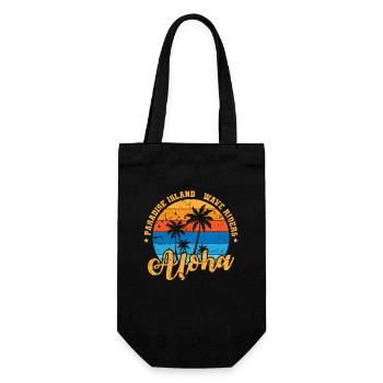 Aloha Paradise Island Wave Rides Surfing - Gift Bag for Bottles - black - Front
