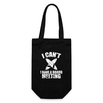 I can't I have a Board Meeting Wellenreiten - Gift Bag for Bottles - black - Front