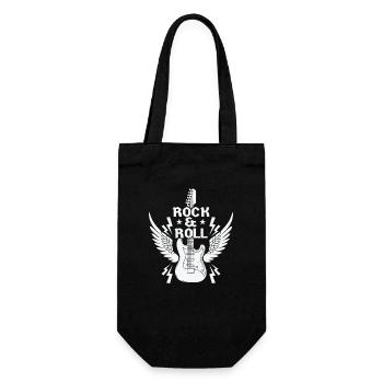 Rock n Roll Musikstil Genre Gitarre Rockband - Geschenkbeutel für Flaschen - Schwarz - Vorne