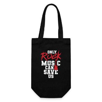 Only Rock Music can Save us Genre Gitarre - Geschenkbeutel für Flaschen - Schwarz - Vorne