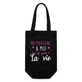 Ma marraine moi c'est pour la vie - Sac à bouteille - noir - Devant