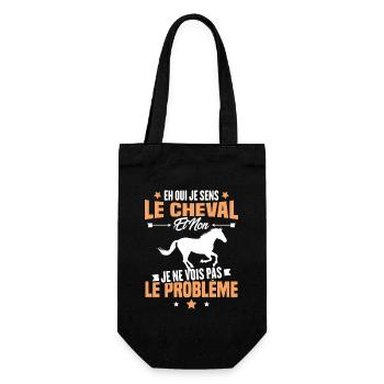 Je sens le cheval et non je ne vois le problème - Sac à bouteille - noir - Devant