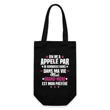 Nom grand-mere mon préféré, Cadeau grand-mère - Sac à bouteille - noir - Devant