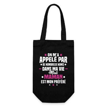 Nom maman mon préféré, Humour cadeau pour maman - Sac à bouteille - noir - Devant