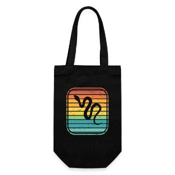 Snake Retro Reptile Python Gift idea - Geschenkbeutel für Flaschen - Schwarz - Vorne