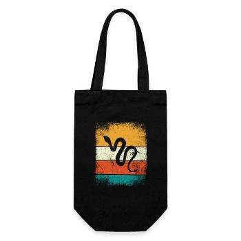 Snake Retro Reptile Python Gift idea - Geschenkbeutel für Flaschen - Schwarz - Vorne