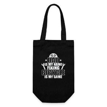 Dad is my Name fixing Bicycle is my Game - Gift Bag for Bottles - black - Front