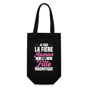 Je suis la Fière Maman d'une Fille Magnifique - Sac à bouteille - noir - Devant