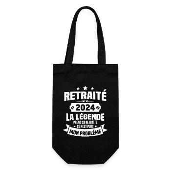 Cadeau retraité 2024, La légende prend sa retraite - Sac à bouteille - noir - Devant