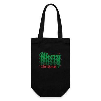 Merry Christmas Weihnachten Xmas - Geschenkbeutel für Flaschen - Schwarz - Vorne