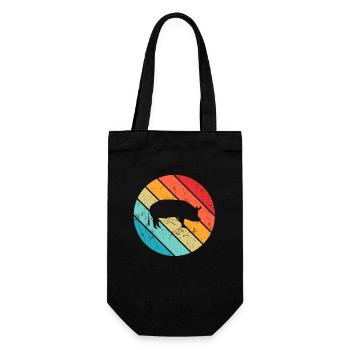 Pig Animal Retro Pet Farm Gift idea - Gift Bag for Bottles - black - Front