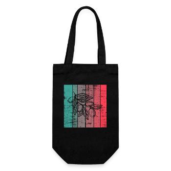 Huile d’olive Retro Vegetarian Idée cadeau - Sac à bouteille - noir - Devant