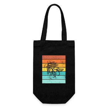 Huile d’olive Retro Vegetarian Idée cadeau - Sac à bouteille - noir - Devant