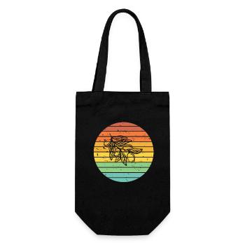 Huile d’olive Retro Vegetarian Idée cadeau - Sac à bouteille - noir - Devant